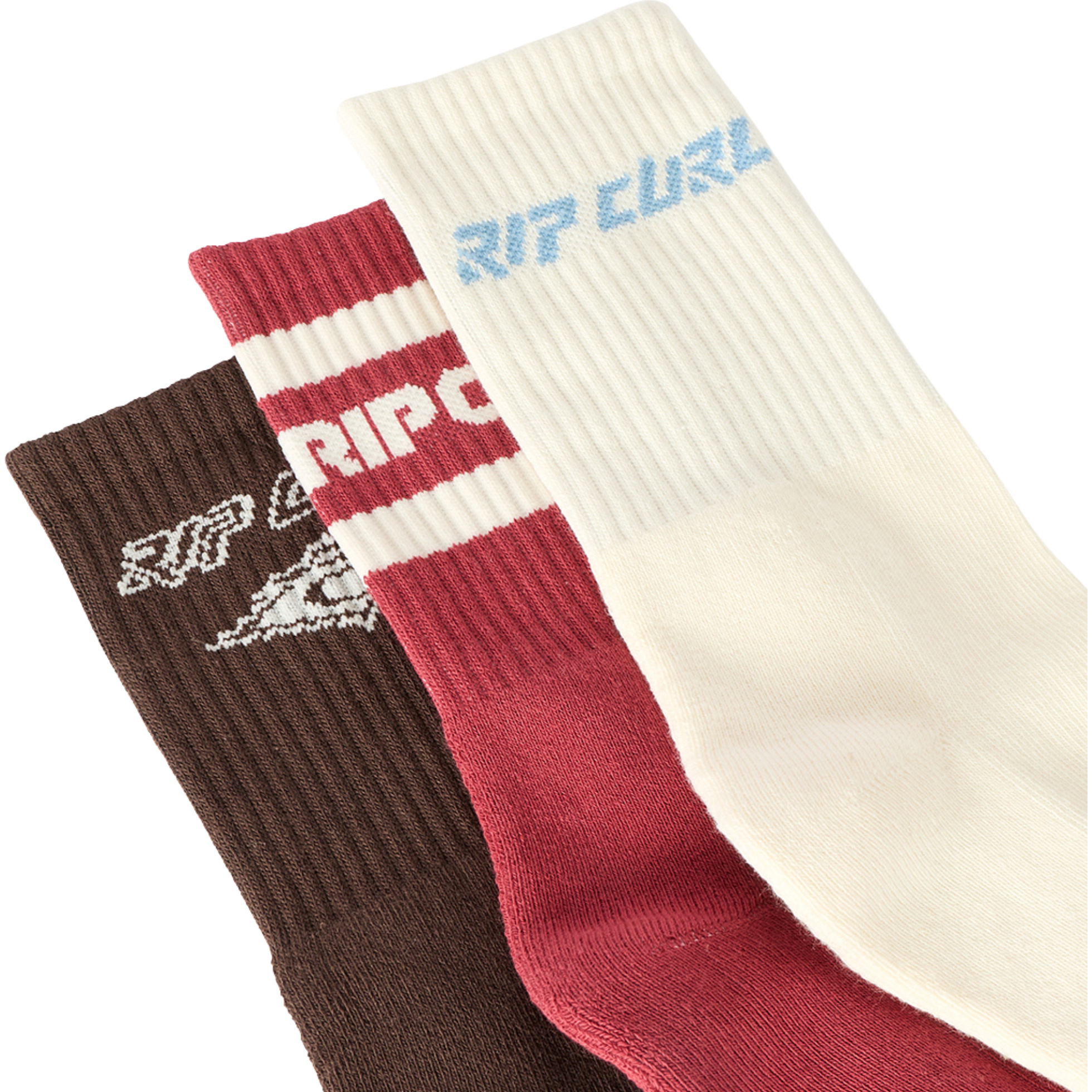 2026 Rip Curl Womens Icons Of Surf Sock 3 Pack 00EWSO - Maroon